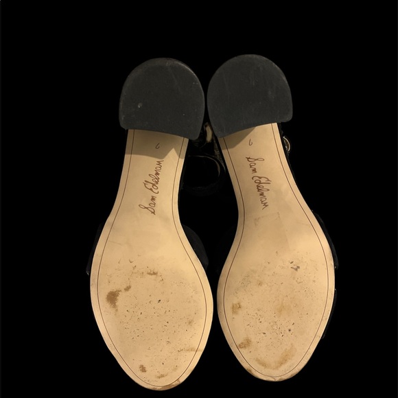 Sam Edelman black leather man made suede heels with original box - Picture 2 of 4